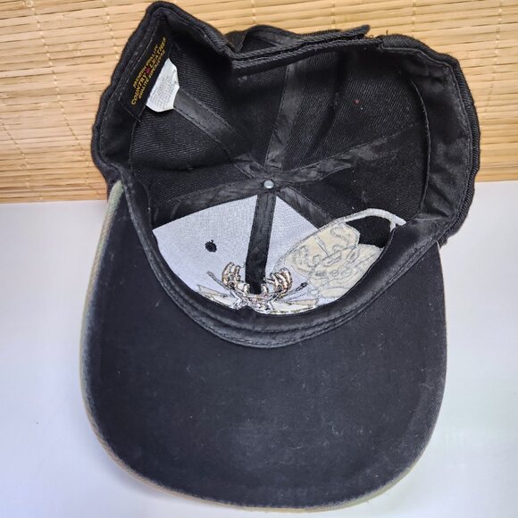 Hunter Hat Cap Live to Hunt Hook & Loop Adjustable Deer Buck Black & Cammo - Picture 10 of 12